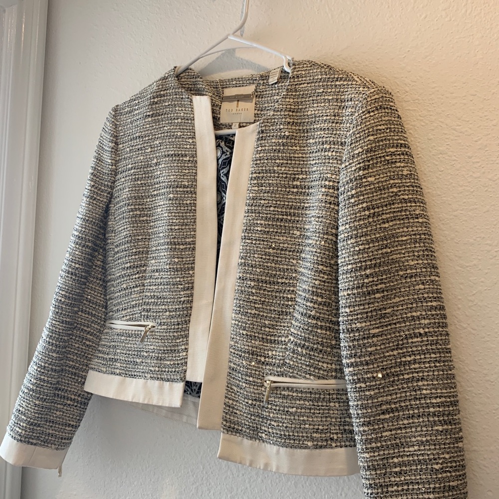 TB Blazer White and Grey